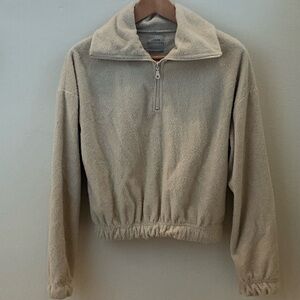 Urban Outfitters Cream Quarter Zip Sweater